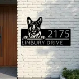 Custom Metal German Shepherd dog Puppy Metal Address Sign House number Hanging Address Plaque Yard Sign Outdoor decor