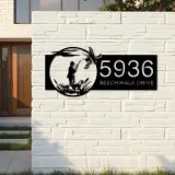 Custom Metal Duck Hunting Hunter Metal Address Sign, House number, Outdoor Number Signage, Yard Sign Address Plate