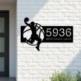 Custom Metal Basketball player Sport Metal Address Sign, House number, Outdoor Number Signage, Yard Sign Address Plate