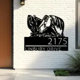 Custom Metal Horse couple farm house ranch Metal Address Sign, House number, Outdoor Number Signage, Yard Sign Address Plate