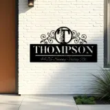 Custom Metal Monogram Letters family name Metal Address Sign House number Hanging Address Plaque Yard Sign Outdoor decor S9
