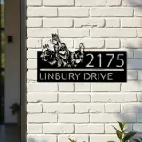 Custom Metal Chickens farmhouse ranch Metal Address Sign, House number, Outdoor Number Signage, Yard Sign Address Plate