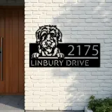 Custom Metal Irish Wolfhound dog Cute puppy Metal Address Sign House number Hanging Address Plaque Yard Sign Outdoor decor
