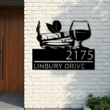 Custom Metal Gentlemen Club bar Metal Address Sign, House number, Outdoor Number Signage, Yard Sign Address Plate