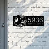 Custom Metal Cute witch floral Halloween Metal Address Sign, House number, Outdoor Number Signage, Yard Sign Address Plate