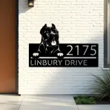 Custom Metal Cane corso dog Puppy Metal Address Sign House number Hanging Address Plaque Yard Sign Outdoor decor