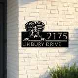 Custom Metal Cane Corso dog US flag glasses Metal Address Sign House number Hanging Address Plaque Yard Sign Outdoor decor