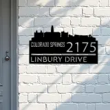 Custom Metal Colorado Springs city skyline Metal Address Sign Hanging Address Plaque house number Yard Outdoor Sign