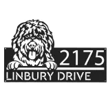 Custom Metal Bobtail dog cute puppy Metal Address Sign House number Hanging Address Plaque Yard Sign Outdoor decor