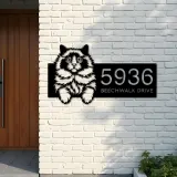 Custom Metal Ragdoll Cat Pet kitty Metal Address Sign, House number, Outdoor Number Signage, Yard Sign Address Plate