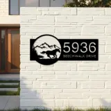Custom Metal Horse running scene Metal Address Sign, House number, Outdoor Number Signage, Yard Sign Address Plate