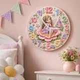 Whimsical Fairy Princess Kids Room Wall Clock