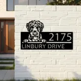 Custom Metal Airdale Terrier dog cute puppy Metal Address Sign House number Hanging Address Plaque Yard Sign Outdoor decor