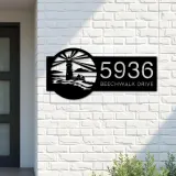 Custom Metal Lighthouse Metal Address Sign, House number, Outdoor Number Signage, Yard Sign Address Plate002