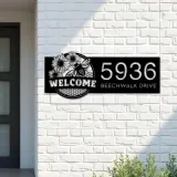 Custom Metal Bee hive honeycomb farmhouse Farm Ranch Metal Address Sign, House number, Outdoor Number Signage, Yard Sign Address Plate