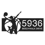 Custom Metal Female girl basketball player Metal Address Sign, House number, Outdoor Number Signage, Yard Sign Address Plate
