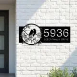 Custom Metal Birds couple Metal Address Sign, House number, Outdoor Number Signage, Yard Sign Address Plate