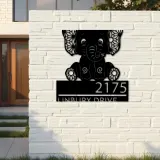 Custom Metal Cute Baby elephant Metal Address Sign, House number, Outdoor Number Signage, Yard Sign Address Plate