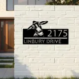 Custom Metal Peeking Donkey farm animal ranch Metal Address Sign, House number, Outdoor Number Signage, Yard Sign Address Plate