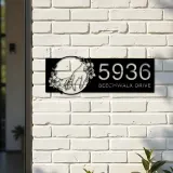 Custom Metal Mother hold children 39 s hand Mom and baby Metal Address Sign House number Hanging Address Plaque Yard Sign Outdoor