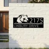Custom Metal Peeking Marten Wild animal wildlife Metal Address Sign, House number, Outdoor Number Signage, Yard Sign Address Plate