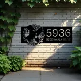 Custom Metal Cute witch floral Halloween Metal Address Sign, House number, Outdoor Number Signage, Yard Sign Address Plate