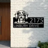 Custom Metal Weimaraner Dog Cute puppy Metal Address Sign House number Hanging Address Plaque Yard Sign Outdoor decor