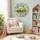 Verspielt Bunte Vögel Wanduhr für Kinderzimmer | Fröhliche Natur Kinderzimmer Dekoration, Babyparty Geschenk für Jungen und Mädchen (34,5 cm)