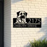 Custom Metal Anatolian Shepherd dog Puppy Metal Address Sign House number Hanging Address Plaque Yard Sign Outdoor decor