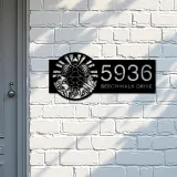Custom Metal Sea Turtle Metal Address Sign, House number, Outdoor Number Signage, Yard Sign Address Plate