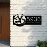 Custom Metal Deer fish duck fishing Metal Address Sign, House number, Outdoor Number Signage, Yard Sign Address Plate