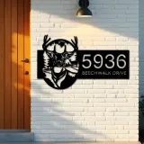 Custom Metal Deer forest wild life Metal Address Sign, House number, Outdoor Number Signage, Yard Sign Address Plate