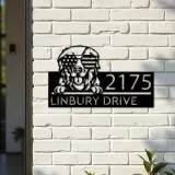 Custom Metal Great Pyrenees Dog Cute puppy Metal Address Sign House number Hanging Address Plaque Yard Sign Outdoor decor