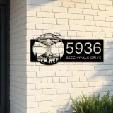Custom Metal UFO Spaceship Metal Address Sign, House number, Outdoor Number Signage, Yard Sign Address Plate