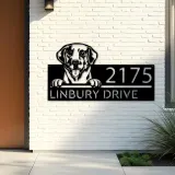 Custom Metal Labrador dog Cute puppy Metal Address Sign House number Hanging Address Plaque Yard Sign Outdoor decor
