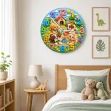 Playful Puppy Dogs Kids Room Wall Clock