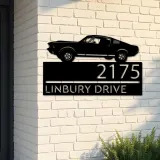 Custom Metal Muscle sport car Metal Address Sign, House number, Outdoor Number Signage, Yard Sign Address Plate