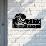 Custom Metal Bernese mountain dog US glasses Metal Address Sign House number Hanging Address Plaque Yard Sign Outdoor decor