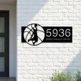 Custom Metal Basketball player Metal Address Sign, House number, Outdoor Number Signage, Yard Sign Address Plate