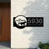 Custom Metal Horse running scene Metal Address Sign, House number, Outdoor Number Signage, Yard Sign Address Plate