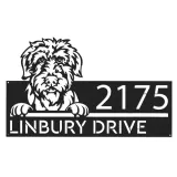 Custom Metal Irish Wolfhound dog Cute puppy Metal Address Sign House number Hanging Address Plaque Yard Sign Outdoor decor