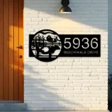 Custom Metal Cow Farm house Ranch Metal Address Sign, House number, Outdoor Number Signage, Yard Sign Address Plate