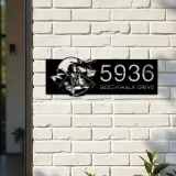 Custom Metal Fighter Pilot Aircraft Carrier Metal Address Sign House number Hanging Address Plaque Yard Sign Outdoor