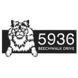 Custom Metal Selkirk rex Cute peeking cat kitten Metal Address Sign, House number, Outdoor Number Signage, Yard Sign Address Plate
