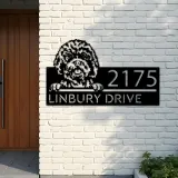 Custom Metal Cavapoo dog Cute Puppy Metal Address Sign House number Hanging Address Plaque Yard Sign Outdoor decor