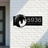 Custom Metal Horse head Metal Address Sign, House number, Outdoor Number Signage, Yard Sign Address Plate