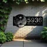 Custom Metal Yin Yang sun and moon Metal Address Sign, House number, Outdoor Number Signage, Yard Sign Address Plate