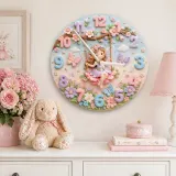Enchanted Fairy Swing Kids Room Wall Clock