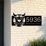 Custom Metal Cow heifer farmhouse farm animal ranch Metal Address Sign, House number, Outdoor Number Signage, Yard Sign Address Plate