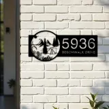 Custom Metal Camping outdoor campfire Metal Address Sign, House number, Outdoor Number Signage, Yard Sign Address Plate